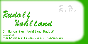 rudolf wohlland business card